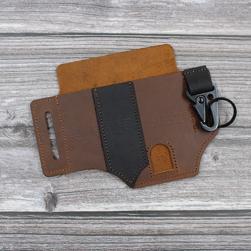 Wild Survival Tool Leather Sheath EDC Outdoor Flashlight Utility Knife Protective Case with Olecranon Hanging Buckle Wild Survival Tool Leather Sheath EDC Outdoor Flashlight Utility Knife Protective Case with Olecranon Hanging Buckle