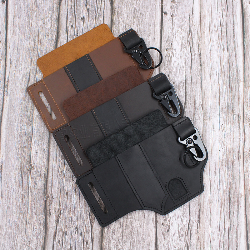 Wild Survival Tool Leather Sheath EDC Outdoor Flashlight Utility Knife Protective Case with Olecranon Hanging Buckle Wild Survival Tool Leather Sheath EDC Outdoor Flashlight Utility Knife Protective Case with Olecranon Hanging Buckle