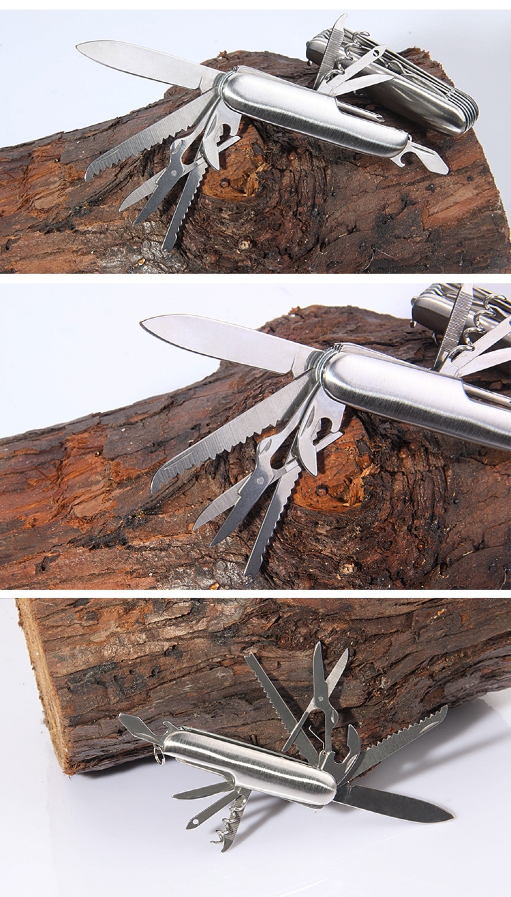 In Stock Wholesale 11 Open Multi-Functional Knife Swiss Army Knife Stainless Steel Folding Knife Gift Utility Knife Sand Open 11 Open