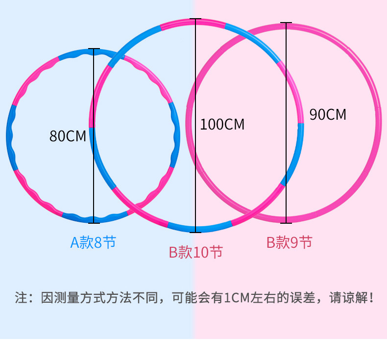 Ruiyuan Hula hoop Children's new soft plastic fitness equipment ladies can be disassembled massage will not fall off the hula hoop Ruiyuan Hula hoop Children's new soft plastic fitness equipment ladies can be disassembled massage will not fall off the hula hoop