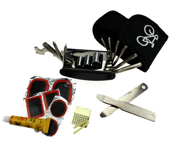 Bicycle repair tool kit