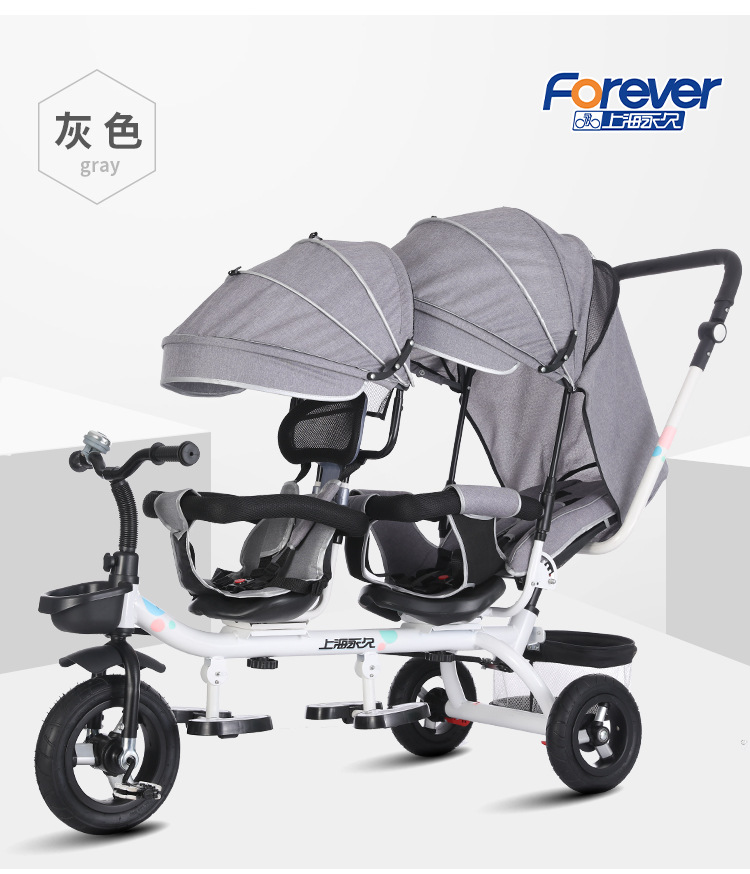 the Children Fantstic Product Tricycle Children's Double Bicycle Twin Stroller 1-7 Years Old Baby's Stroller Baby Bike