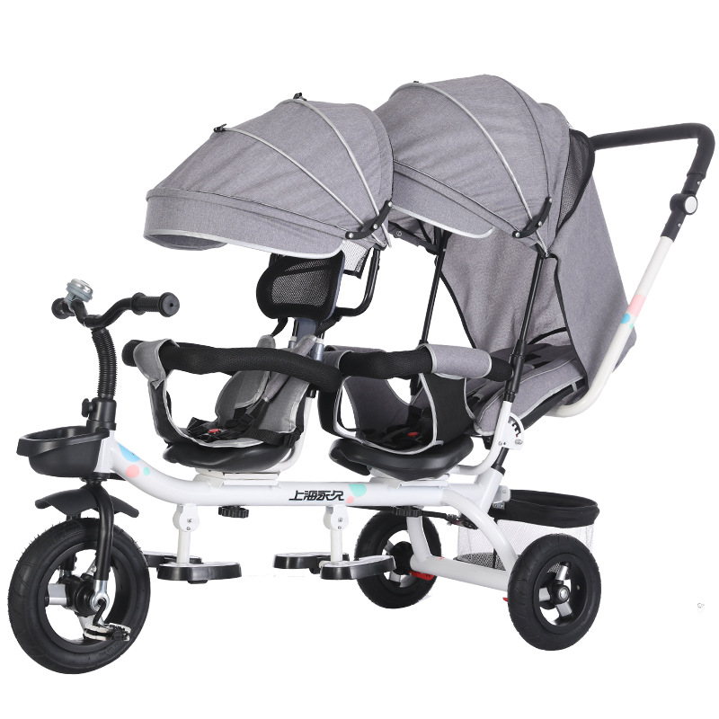 the Children Fantstic Product Tricycle Children's Double Bicycle Twin Stroller 1-7 Years Old Baby's Stroller Baby Bike