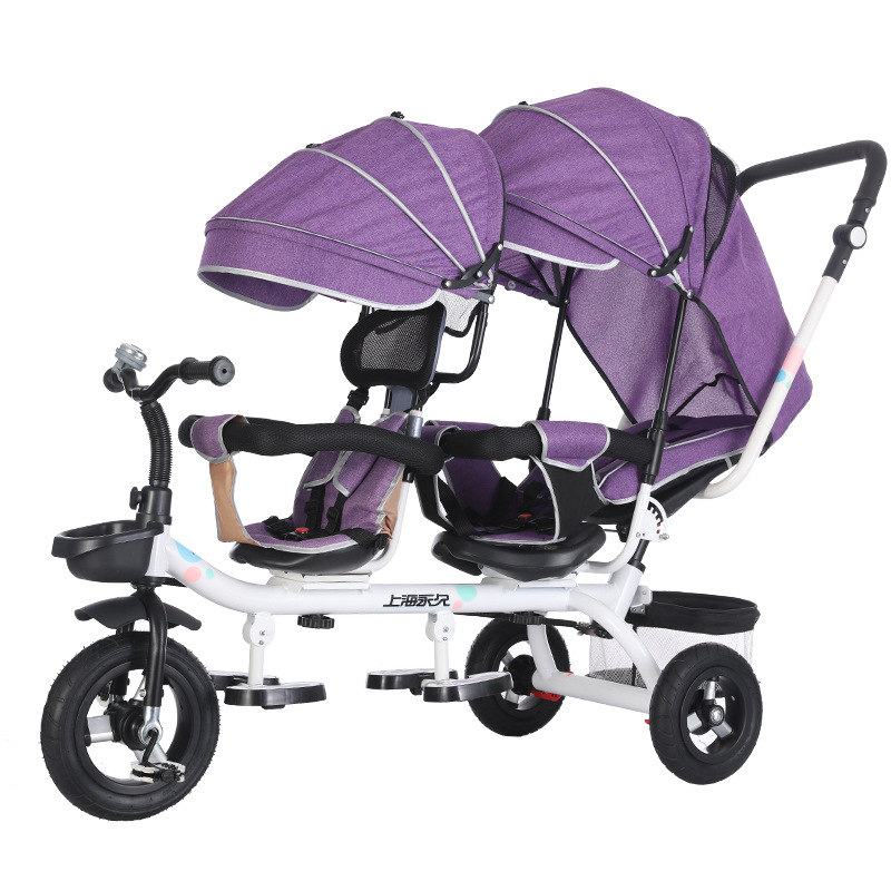 the Children Fantstic Product Tricycle Children's Double Bicycle Twin Stroller 1-7 Years Old Baby's Stroller Baby Bike