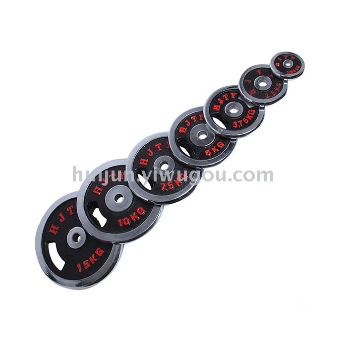 Electroplated barbell plate environmental protection barbell set with small hole dumbbell hand grab plate 1.25/2.5-10/15