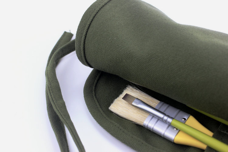 New Concept Pencil Case Brush 22 Holes Pen Curtain Storage Gouache Pen Pencil Case Sub Watercolor Pencil Case Canvas Bag Writing Brush Pen Curtain