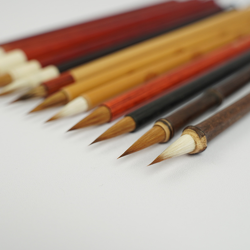 Adult Pure Weasel 'S Hair Mixed Hair Writing Brush Regular Script In Small Characters Writing Brush Beginner Calligraphy Writing Brush Painting Hand Drawn Watercolor Pens Set Wholesale