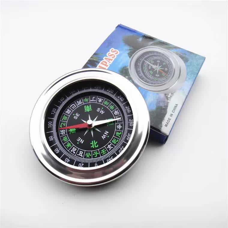 High Quality Metal Compass Stainless Steel Shell Outdoor Compass 75mm Portable Mini Compass Needle Wholesale