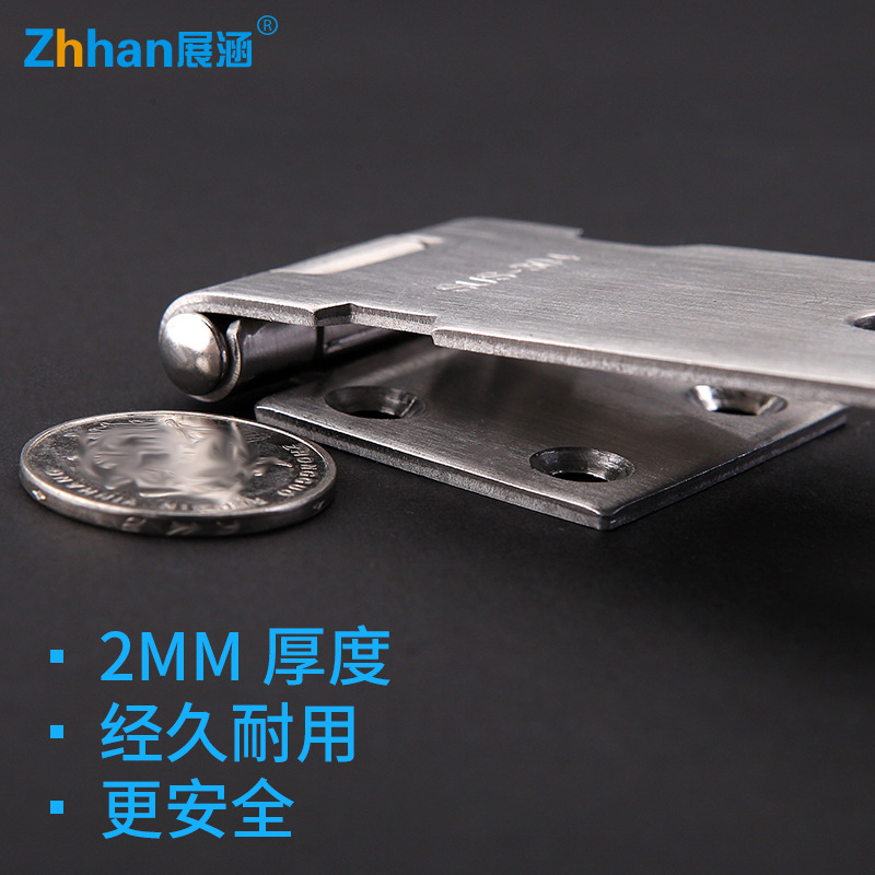 Zhan Han 304 Stainless Steel Lock Card Safety Bolt Thickened Door Latch Buckle Anti-Theft Door Lock Door and Window Accessories