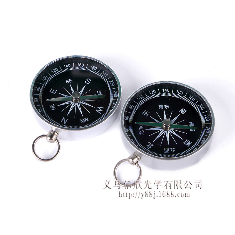 Production Wholesale Mini-Portable Compass Camping Multifunctional Outdoor Compass Aluminum Alloy Metal Compass