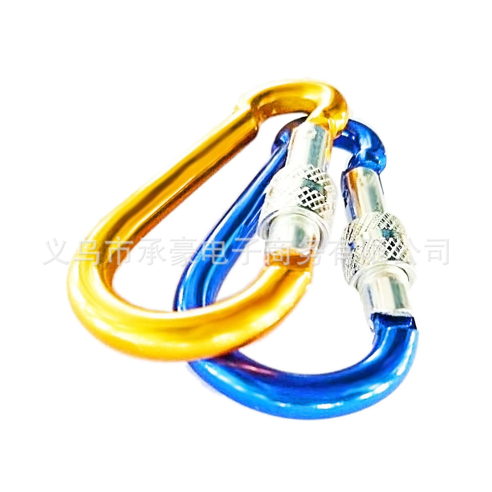 Manufacturers direct sales hoist aluminum alloy mountaineering buckle outdoor safety quick hanging multifunctional lock thread buckle wholesale