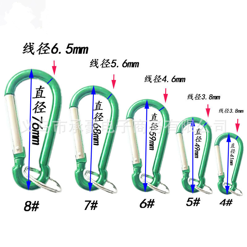 Manufacturers direct sales hoist aluminum alloy mountaineering buckle outdoor safety quick hanging multifunctional lock thread buckle wholesale