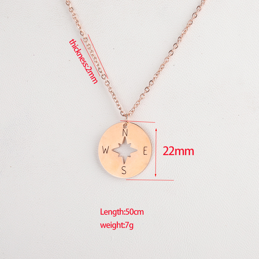 Compass Necklace Mirror Stainless Steel round Hollow Compass Compass Pendant Hip Hop Style Handmade Ornament Compass Necklace Mirror Stainless Steel round Hollow Compass Compass Pendant Hip Hop Style Handmade Ornament