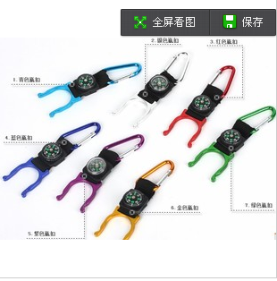 Water bottle button mineral spring Water bottle button quick hang with compass Water bottle button mountaineering button hook with a variety of colors