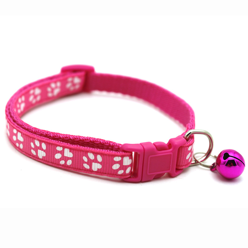 Pet Patch Bell Collar Dog Cat Single Footprint Safety Buckle Collar Cat Buckle Collar Retractable Dog Chain