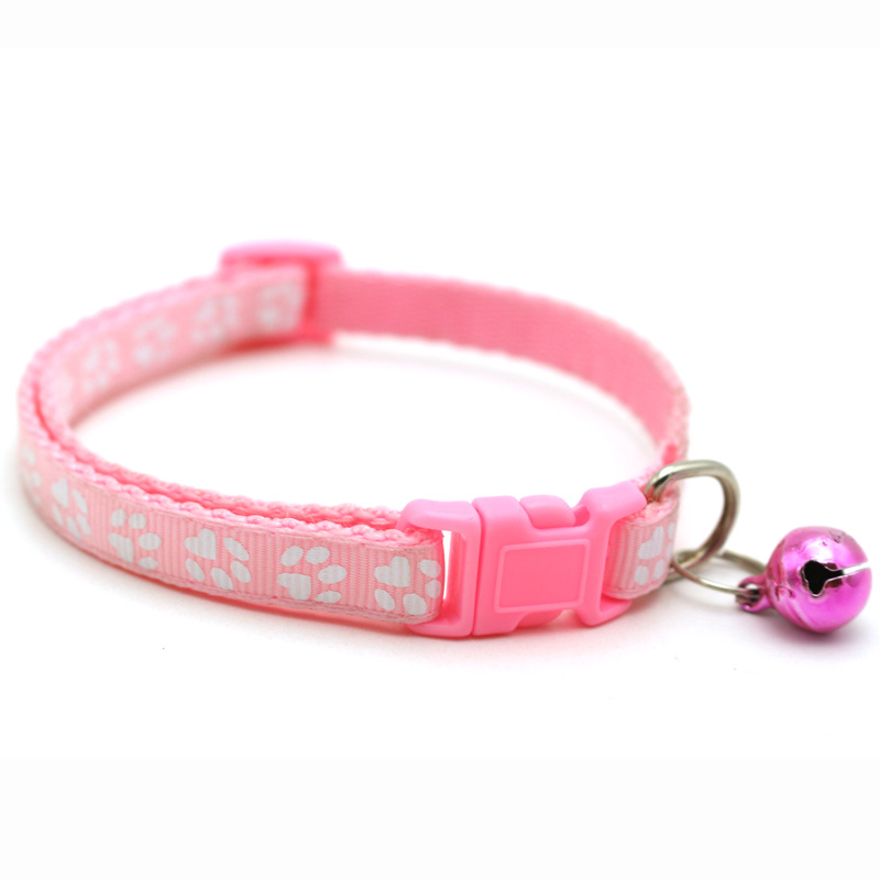 Pet Patch Bell Collar Dog Cat Single Footprint Safety Buckle Collar Cat Buckle Collar Retractable Dog Chain