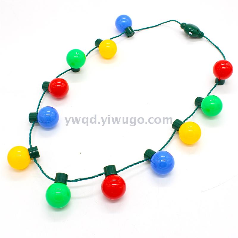 ZD Factory Direct Sales LED Light Bulb Necklace Safety Buckle Light Cable Halloween Christmas Foreign Trade Popular Style