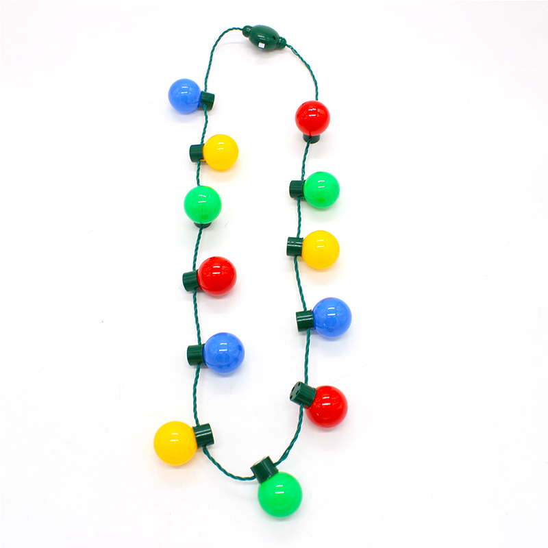 ZD Factory Direct Sales LED Light Bulb Necklace Safety Buckle Light Cable Halloween Christmas Foreign Trade Popular Style