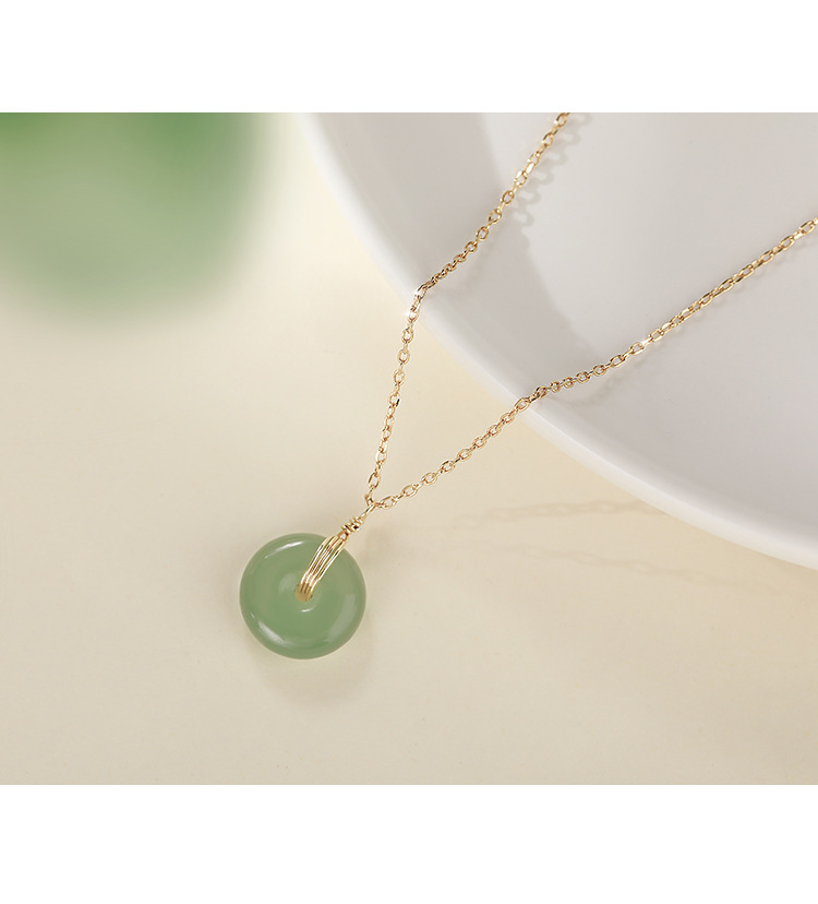 S925 Sterling Silver Natural Hetian Jade Necklace Female Safety Buckle Pendant Pendant Boys and Girls Jade Pendant Clavicle Chain Jewelry S925 Sterling Silver Natural Hetian Jade Necklace Female Safety Buckle Pendant Pendant Boys and Girls Jade Pendant Clavicle Chain Jewelry