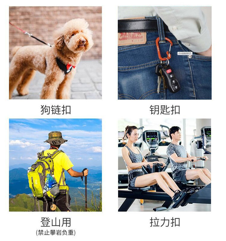 Carabiner Dog Hand Holding Rope Hook Outdoor Hanging Buckle Pet Universal Hook Climbing Safety Buckle Keychain Quick Buckle Hanging Buckle