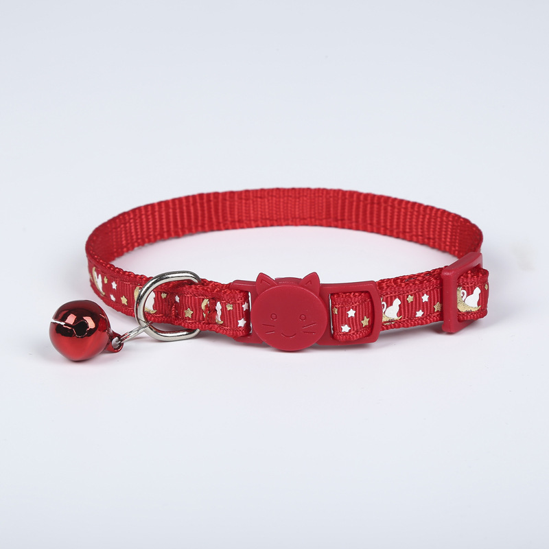 2020 New Bronzing Mouse Luminous Nylon Ribbon Colorful Collar Safety Buckle Pet Supplies Factory in Stock