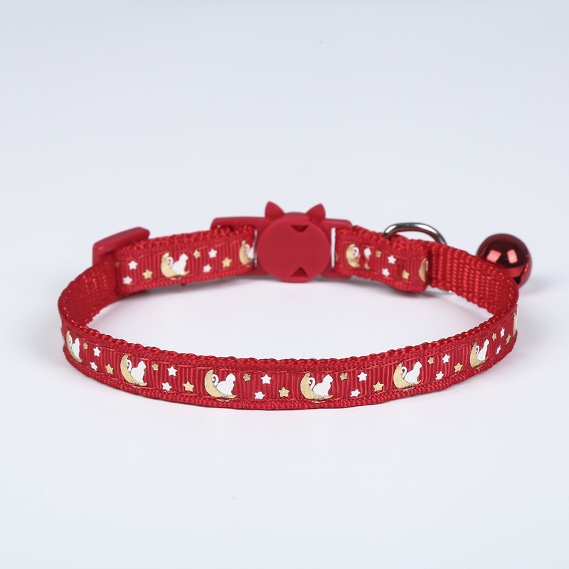 2020 New Bronzing Mouse Luminous Nylon Ribbon Colorful Collar Safety Buckle Pet Supplies Factory in Stock