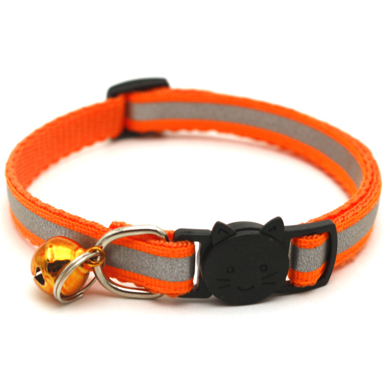 Cross-Border Preferred Pet Reflective Cat Head Safety Buckle Collar Separated Cat Dog Bell Collar Factory in Stock Cross-Border Preferred Pet Reflective Cat Head Safety Buckle Collar Separated Cat Dog Bell Collar Factory in Stock