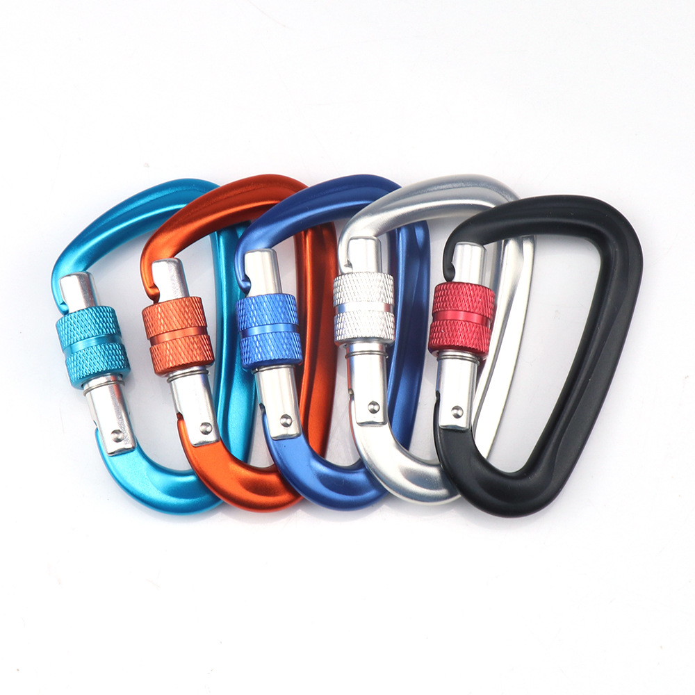 Explosion 7075 Aviation Aluminum Climbing Button Carabiner Aluminum Alloy Rock Climbing Hanger Hammock Safety Buckle D Type with Lock Climbing Button Carabiner Explosion 7075 Aviation Aluminum Climbing Button Carabiner Aluminum Alloy Rock Climbing Hanger Hammock Safety Buckle D Type with Lock Climbing Button Carabiner