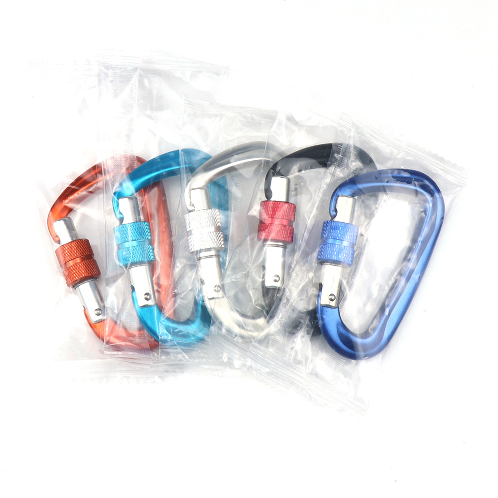 Explosion 7075 Aviation Aluminum Climbing Button Carabiner Aluminum Alloy Rock Climbing Hanger Hammock Safety Buckle D Type with Lock Climbing Button Carabiner Explosion 7075 Aviation Aluminum Climbing Button Carabiner Aluminum Alloy Rock Climbing Hanger Hammock Safety Buckle D Type with Lock Climbing Button Carabiner