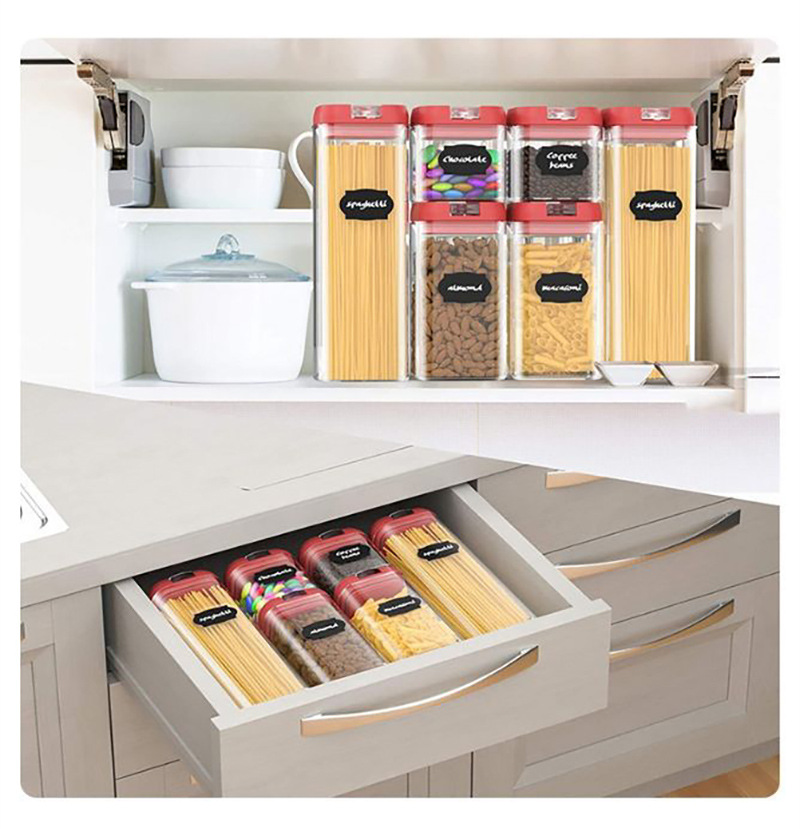 Spot Transparent Plastic Snack Jar Cereals Storage Tank Kitchen Preservation Storage Safety Buckle Sealed Tank 7-Piece Set Spot Transparent Plastic Snack Jar Cereals Storage Tank Kitchen Preservation Storage Safety Buckle Sealed Tank 7-Piece Set