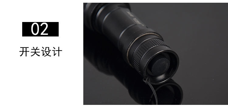 Outdoor portable emergency LED flashlight charging Mini waterproof exploratorytunnel long-range hunting wholesale