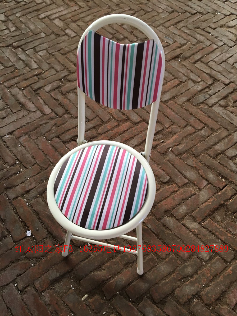 Manufacturers direct sales fashion leather cloth folding easy to carry space-saving folding chair