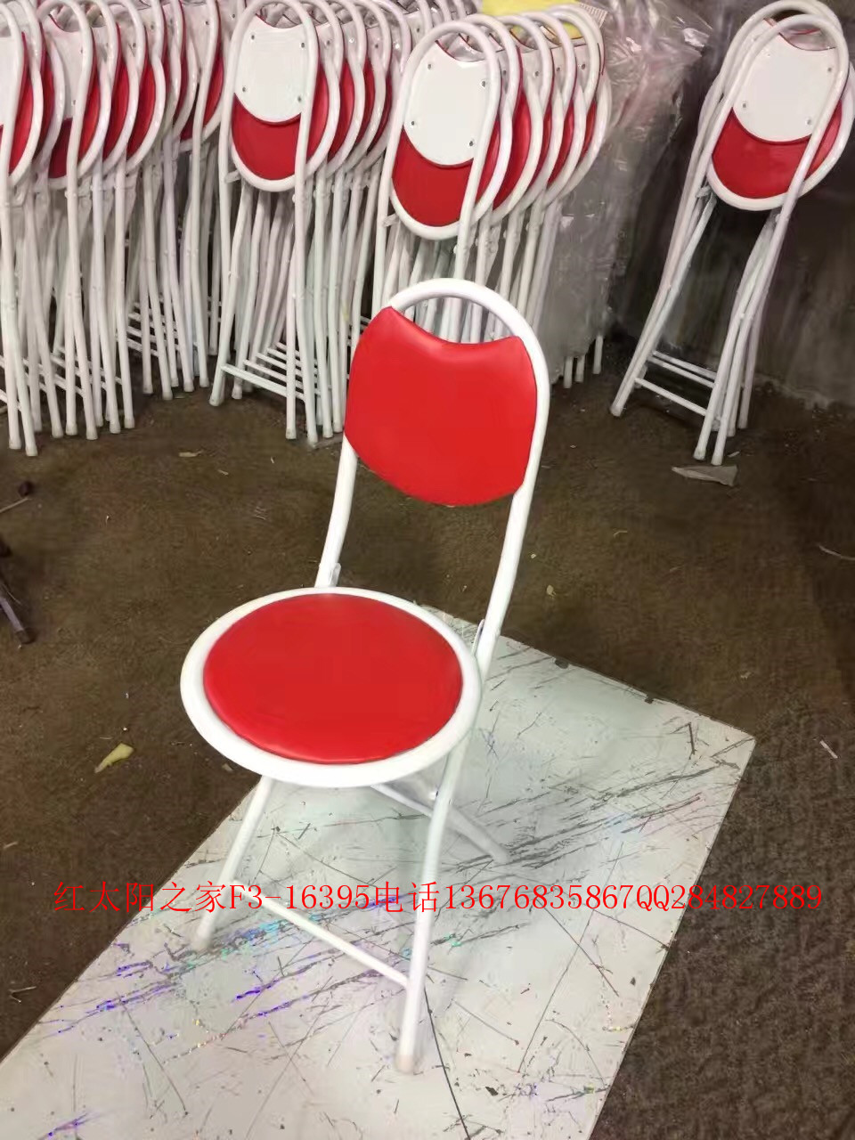 Manufacturers direct sales fashion leather cloth folding easy to carry space-saving folding chair Manufacturers direct sales fashion leather cloth folding easy to carry space-saving folding chair