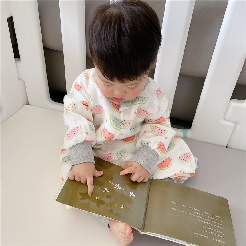 Spring and Autumn Long-Sleeved Four-Layer Bamboo Cotton Cloth Leg Sleeping Bag Baby Anti-Kick Quilt Sleeping Bag Spring and Autumn Long-Sleeved Four-Layer Bamboo Cotton Cloth Leg Sleeping Bag Baby Anti-Kick Quilt Sleeping Bag
