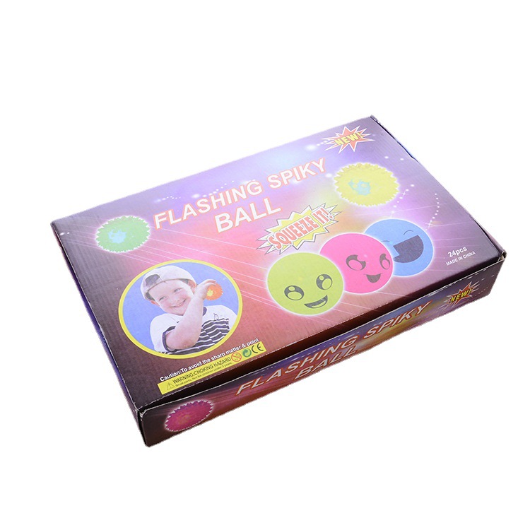6.5cm Barbed Scream Massage Ball Whistle Scream Acanthosphere Flash Vent Jumping Ball Night Market Stall Direct Supply