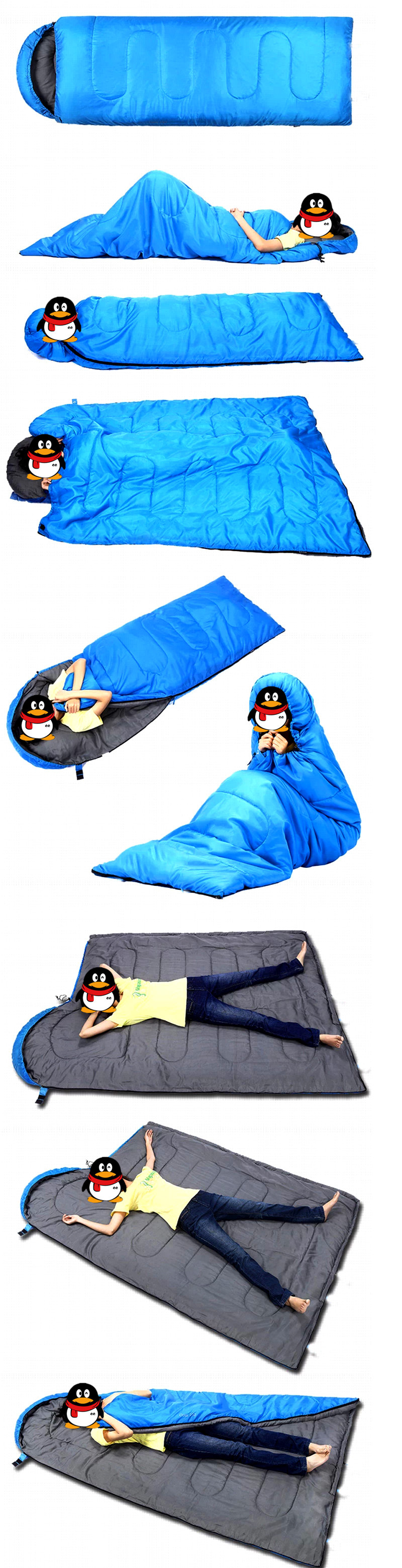 Outdoor sleeping bag outdoor camping bag summer lunch camping bag envelope with cap sleeping bag wholesale