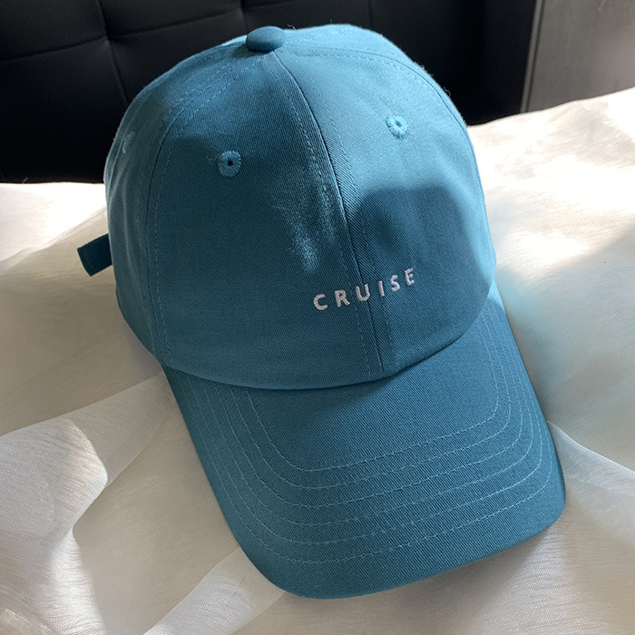 Elegant Lake Blue ~ High Quality Cotton Soft Top Embroidery Letter Baseball Cap Student Street Sunshade Curved Brim Peaked Cap Female Elegant Lake Blue ~ High Quality Cotton Soft Top Embroidery Letter Baseball Cap Student Street Sunshade Curved Brim Peaked Cap Female