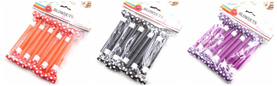 10 PCs 11cm Dot Long Tube Blowouts Cross-Border Amazon AliExpress Cheering Props Creative Whistle