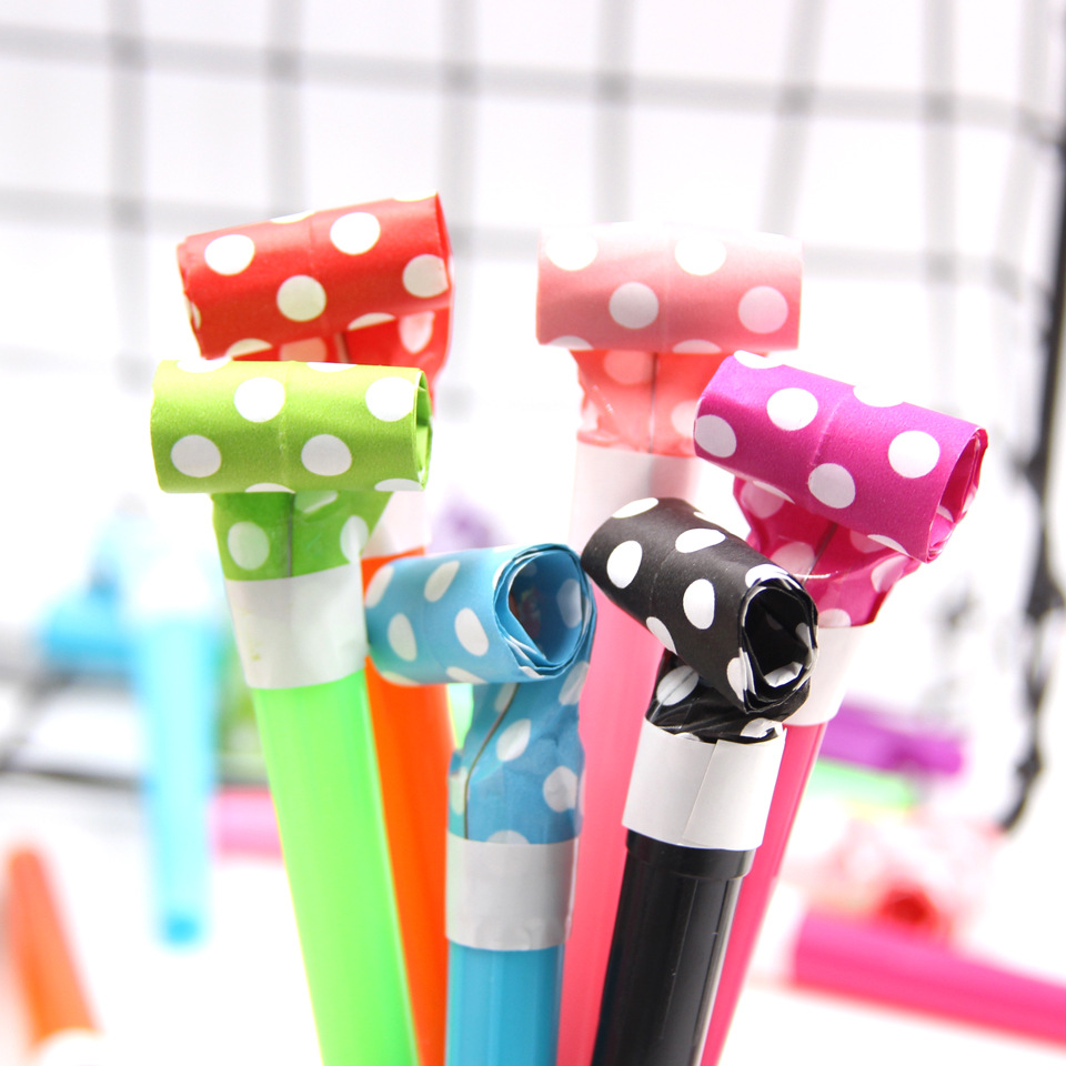 10 PCs 11cm Dot Long Tube Blowouts Cross-Border Amazon AliExpress Cheering Props Creative Whistle