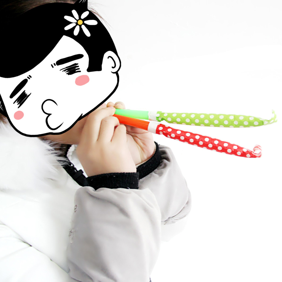 10 PCs 11cm Dot Long Tube Blowouts Cross-Border Amazon AliExpress Cheering Props Creative Whistle