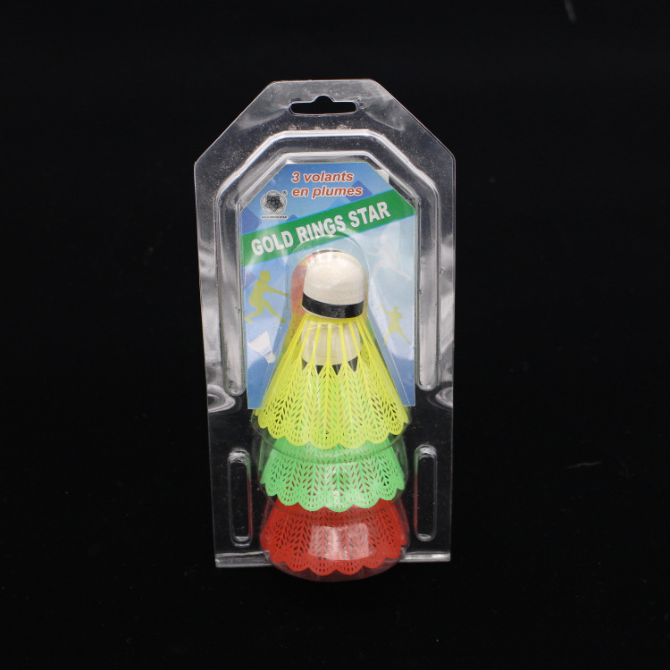 Three blister pack color plastic foam head badminton factory direct sale wholesale