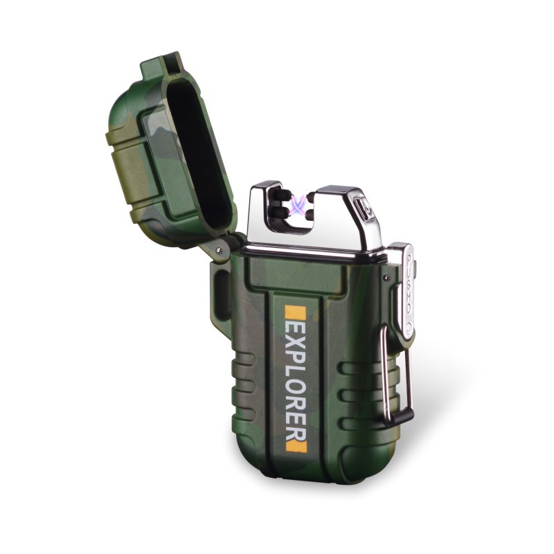 Arc Charging Lighter Outdoor Portable Waterproof Windproof Cigarette Lighter Creative Personality Belt Safety Buckle