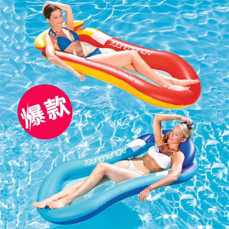Cross-Border Wholesale Summer PVC Inflatable Gap Former Float Water Backrest Floating Bed with Canopy Thickened Sun Shade Gap Former Float