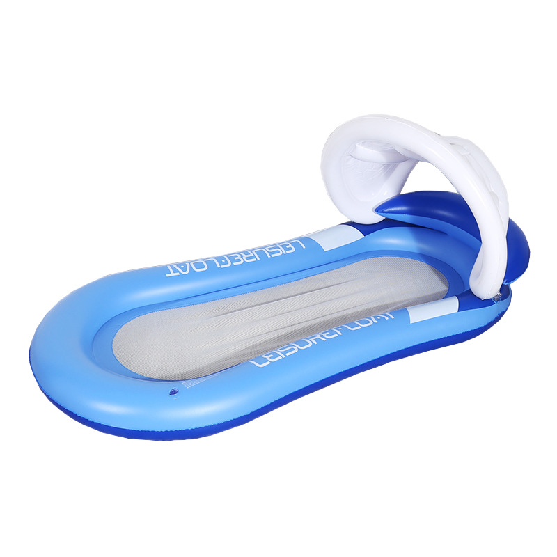Cross-Border Wholesale Summer PVC Inflatable Gap Former Float Water Backrest Floating Bed with Canopy Thickened Sun Shade Gap Former Float