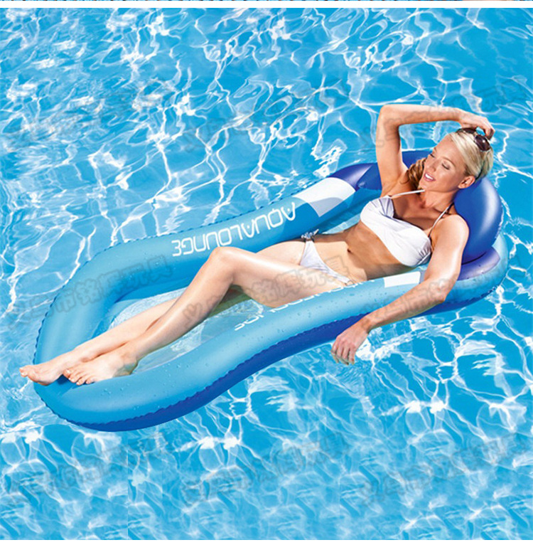 Cross-Border Wholesale Summer PVC Inflatable Gap Former Float Water Backrest Floating Bed with Canopy Thickened Sun Shade Gap Former Float