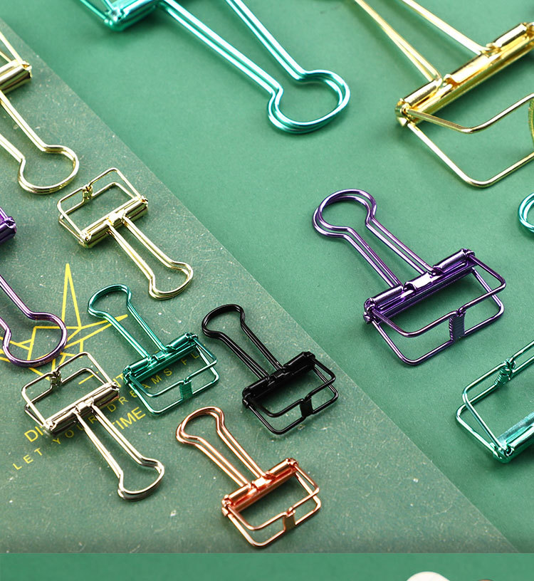 Yue Zhen Creative Box-Packed Color Metal Binder Clips Binder Clip Hand Account Retro Office Learning Check Holder Test Paper Clip Yue Zhen Creative Box-Packed Color Metal Binder Clips Binder Clip Hand Account Retro Office Learning Check Holder Test Paper Clip