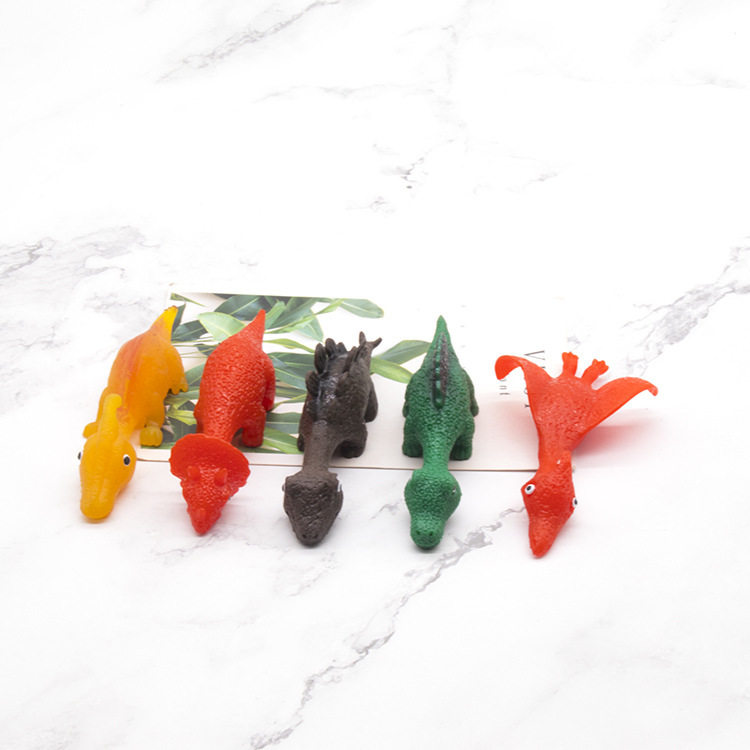 Finger Flipping Dinosaur Toy TPR Soft Rubber Dinosaur Launch Slingshot Finger Flipping Turkey Factory Direct Sales