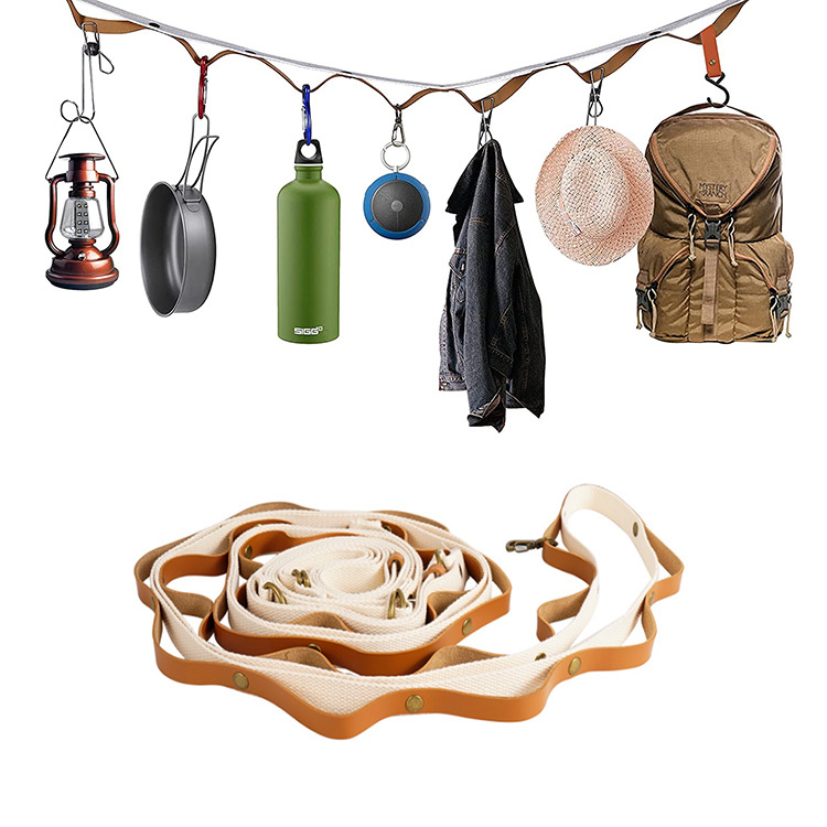 Cross-Border Amazon Spot Outdoor Camping Camping Equipment Clothesline 25 Ring Leather Canopy Tent Lanyard Cross-Border Amazon Spot Outdoor Camping Camping Equipment Clothesline 25 Ring Leather Canopy Tent Lanyard