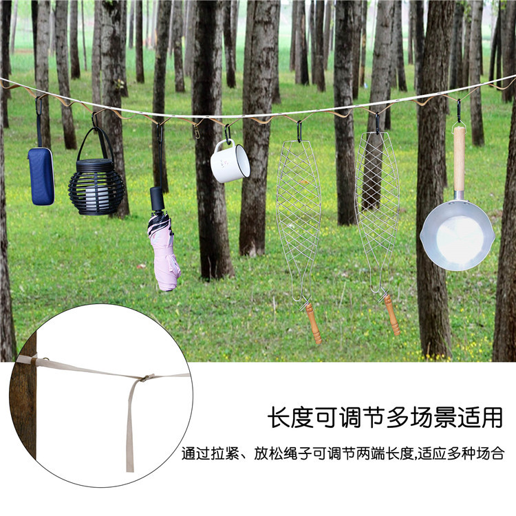 Cross-Border Amazon Spot Outdoor Camping Camping Equipment Clothesline 25 Ring Leather Canopy Tent Lanyard Cross-Border Amazon Spot Outdoor Camping Camping Equipment Clothesline 25 Ring Leather Canopy Tent Lanyard