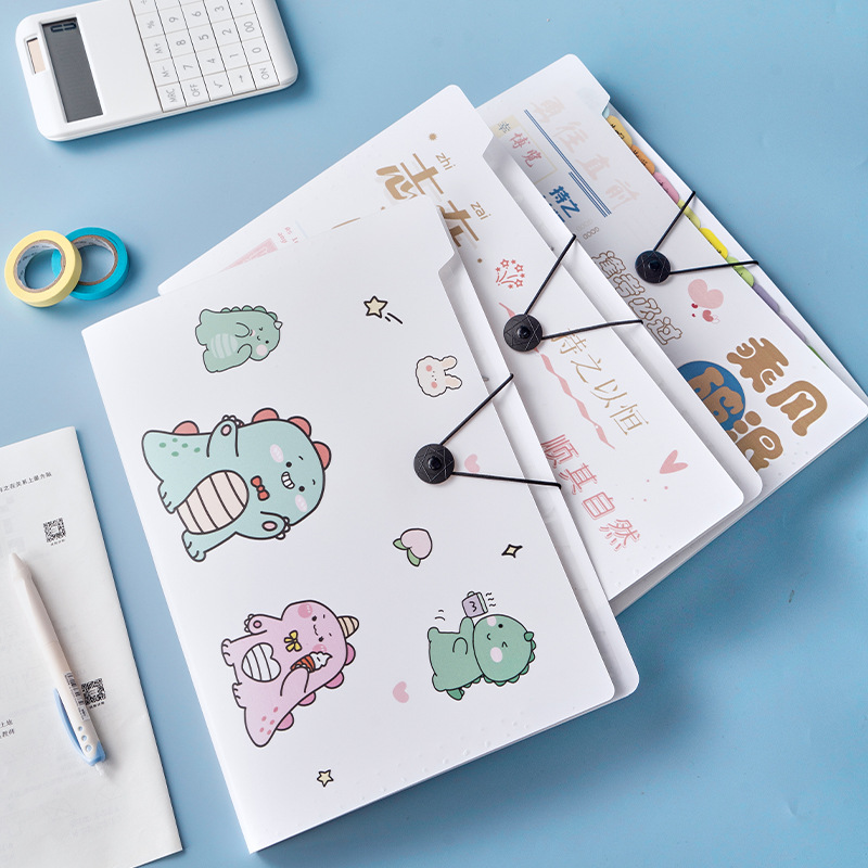 File Holder A4 Student Large Capacity Multi-Layer Test Paper Clip Buggy Bag Data Classification Insert Document Folder Simple